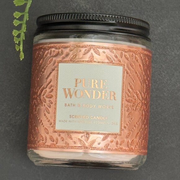 BBW Pure Wonder Bath & Body Works Mason Jar Single Wick Candle - Picture 5 of 10